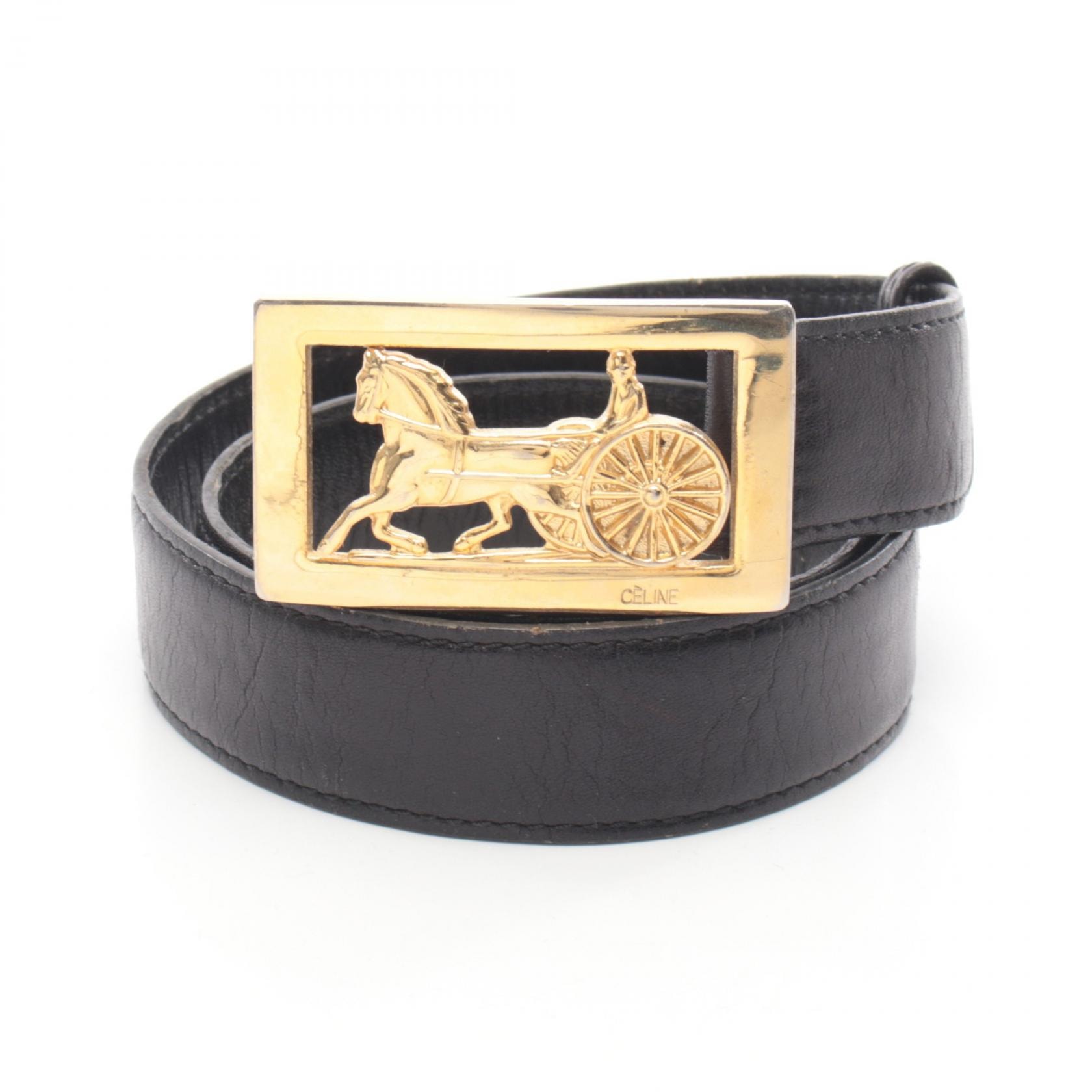 セリーヌ CELINE サルキー ベルト 衣料品 レザー レディース ブラック系 【中古】