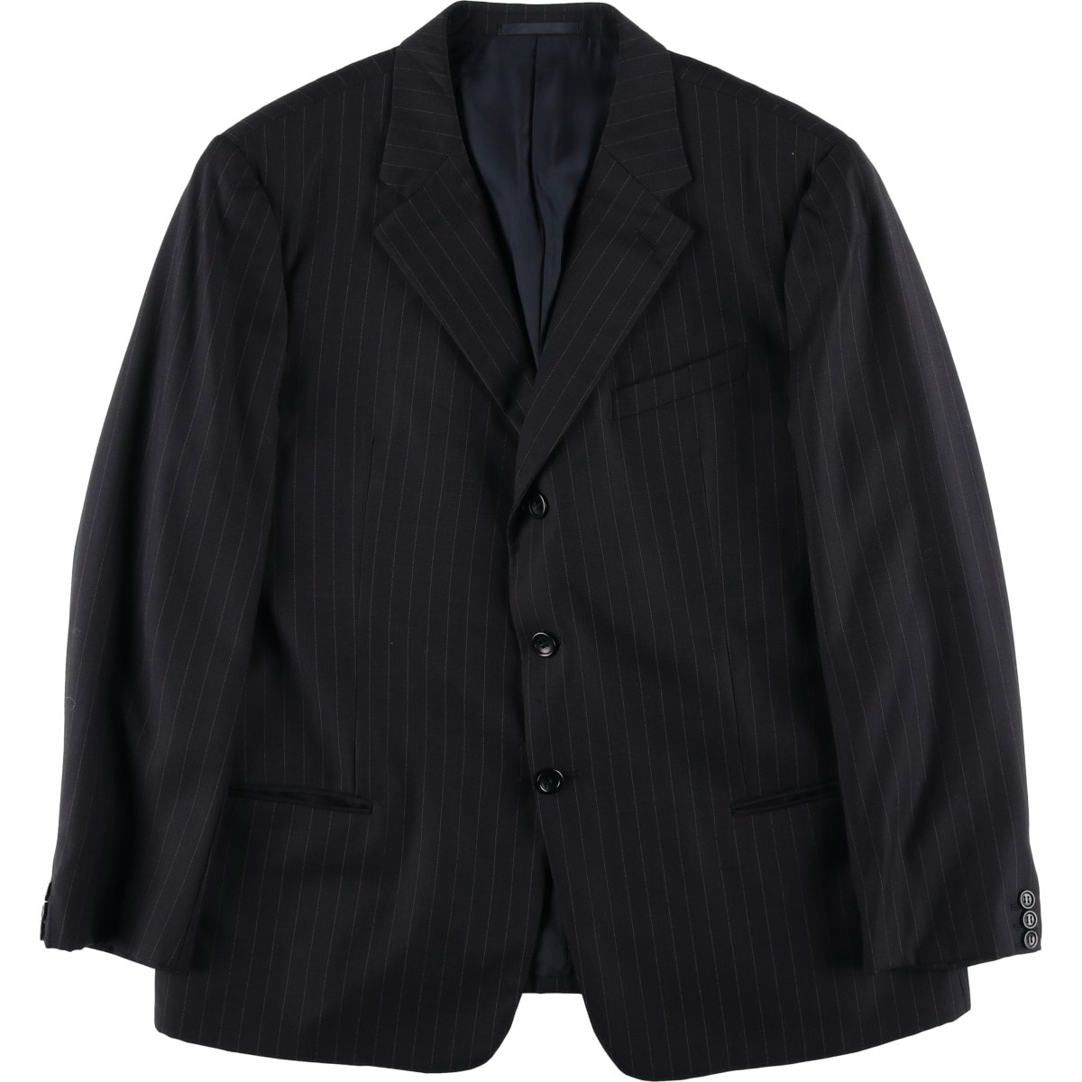 古着 ジョルジオアルマーニ Giorgio Armani ARMANI COLLEZIONI ストライプ柄 ウールテーラードジャケット イタリア製 メンズXL相当/evb034353