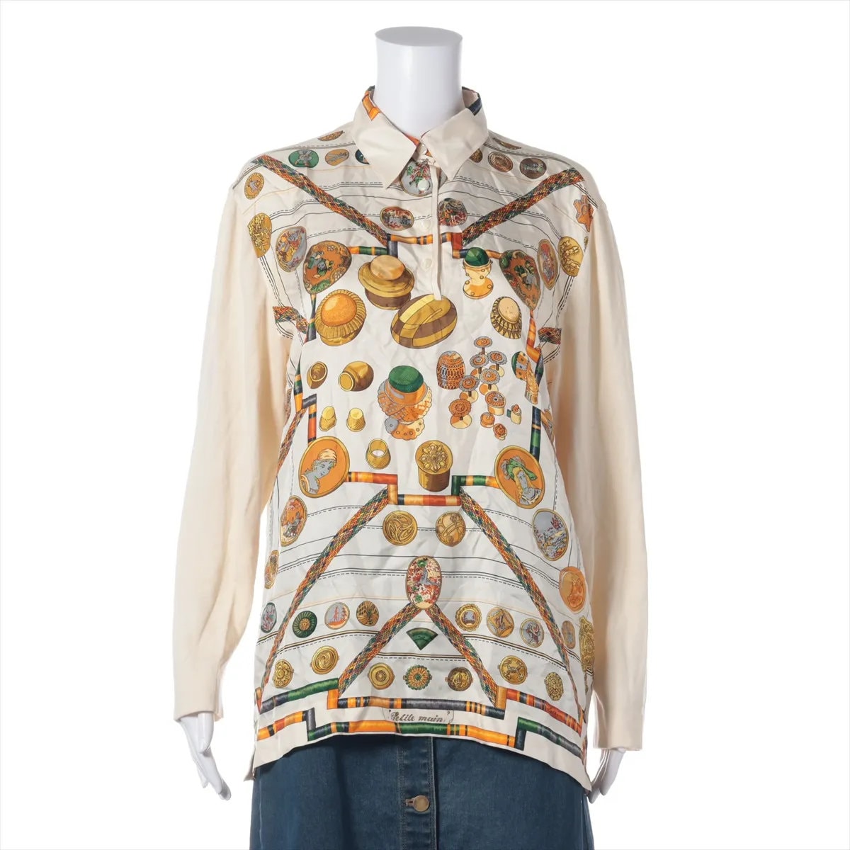 エルメス カシミヤ シルク カシシル長袖シャツ