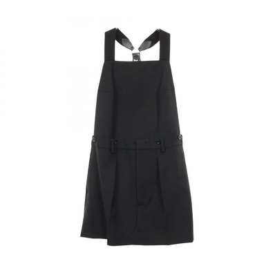 プラダ PRADA バックレス サスペンダー ギャバジンミニドレス ワンピース 衣料品 トップス ウール レディース ブラック系 【中古】
