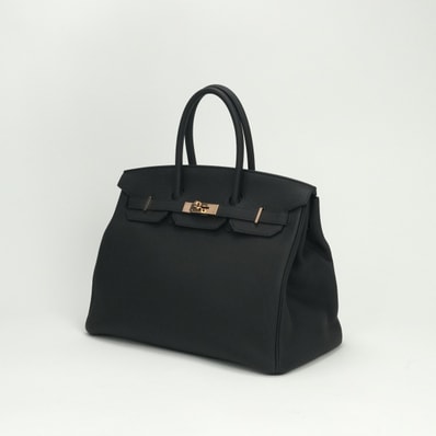 エルメス HERMES バーキン35 バーキン 35 バッグ トートバッグ トゴ ノワール Noir ブラック Black 黒 ローズゴールド金具 ハンドバッグ