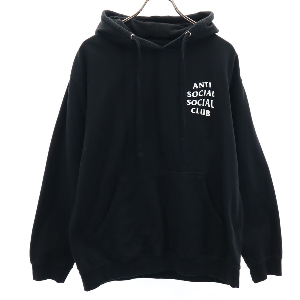 ANTI SOCIAL SOCIAL CLUB アンチソーシャルソーシャルクラブ USA製 バックプリント 長袖 スウェットパーカー M ブラック 裏起毛