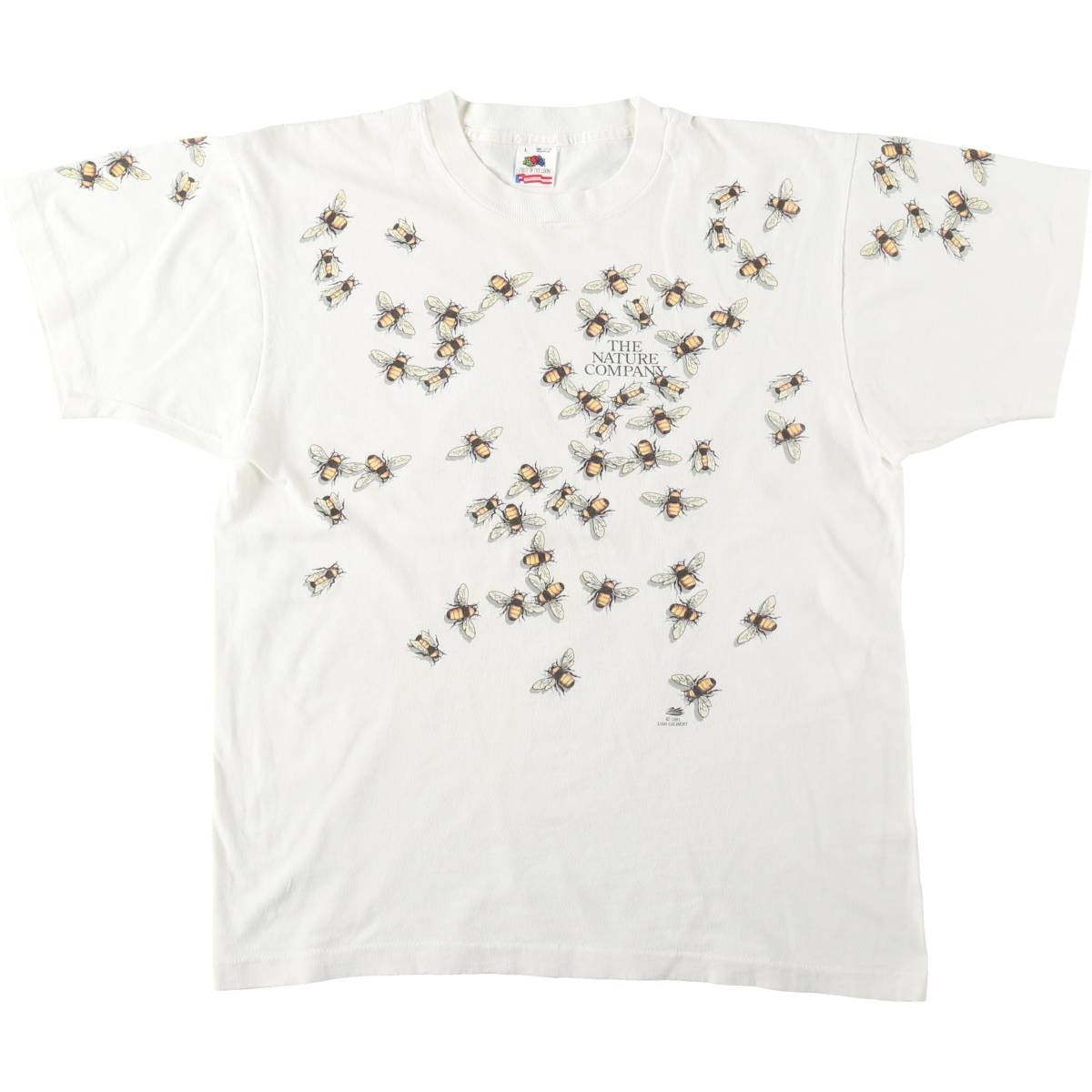 古着 90年代 フルーツオブザルーム FRUIT OF THE LOOM ミツバチ柄 アニマルTシャツ USA製 メンズL相当 ヴィンテージ/eaa644461