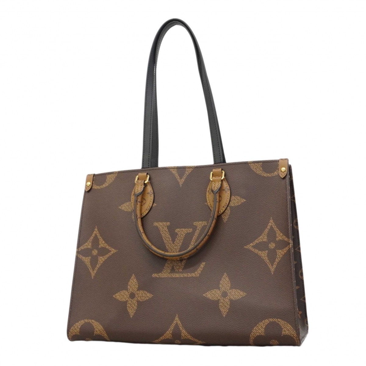 【6db2129】ルイヴィトン トートバッグ モノグラム・ジャイアント/リバース オンザゴーMM M45321 ブラウン 2wayバッグ【中古】レディース