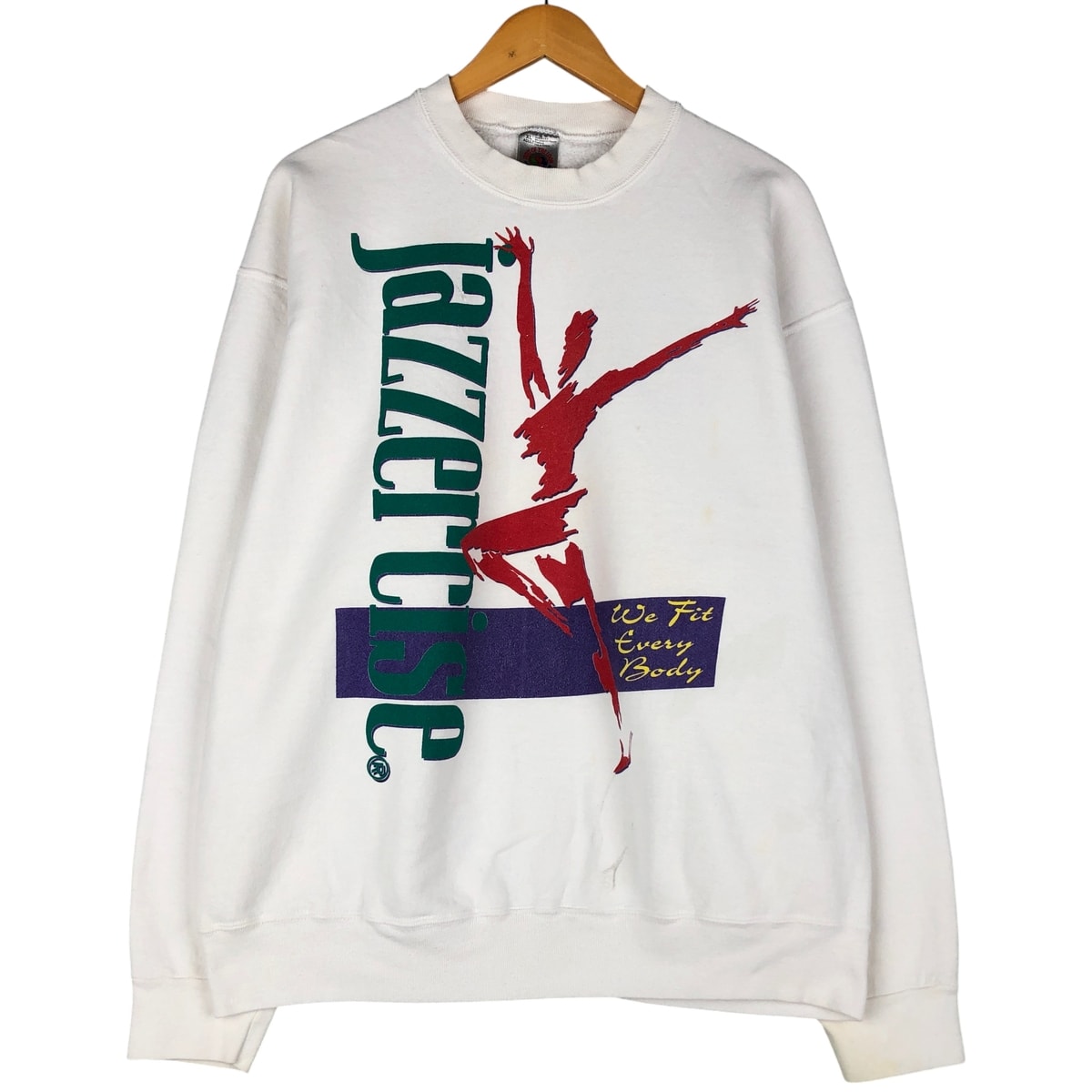 古着 90年代 フルーツオブザルーム FRUIT OF THE LOOM Jazzercise プリントスウェットシャツ トレーナー USA製 メンズXL相当 ヴィンテージ/eaa601526