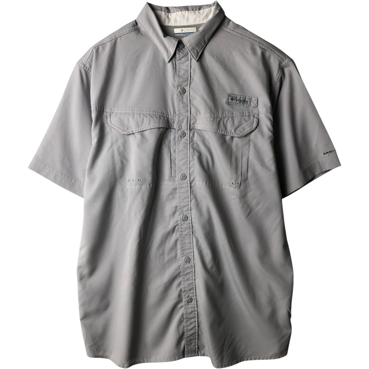 古着 コロンビア Columbia PFG OMNI-SHADE オムニシェイド 隠しボタンダウン 半袖 フィッシングシャツ メンズM相当/eaa634639