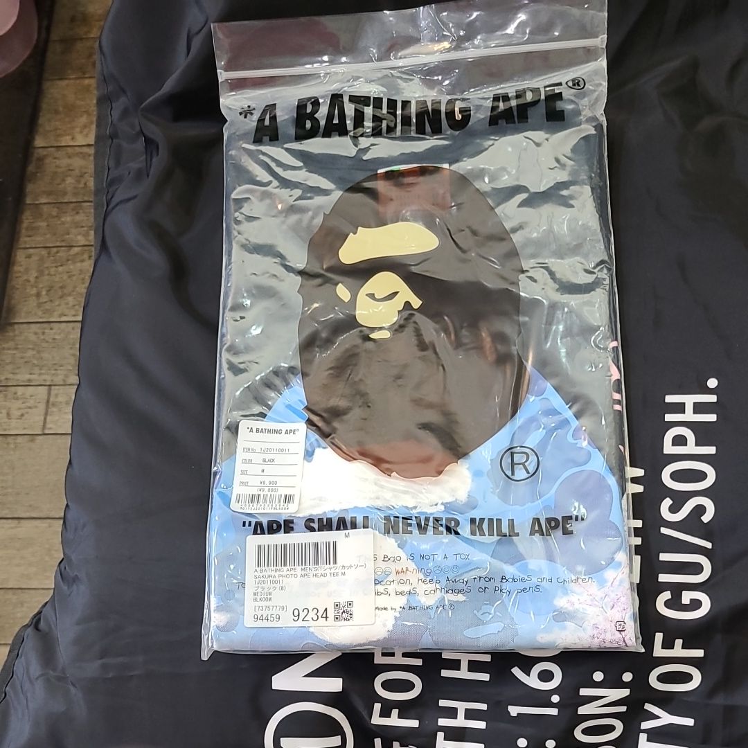 BATHINGAPE  SAKURA PHOTO HEAD  Tシャツ