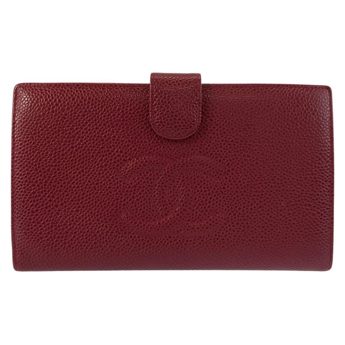 美品 CHANEL シャネル ヴィンテージ ココマーク ワインレッド ゴールド金具 レザー 長財布 ロングウォレット 603388 【中古】
