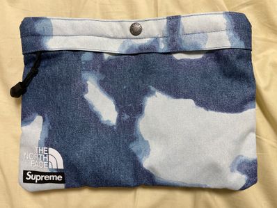 Supreme x The North Face Bleached Denim Print Shoulder Bag "Indigo"