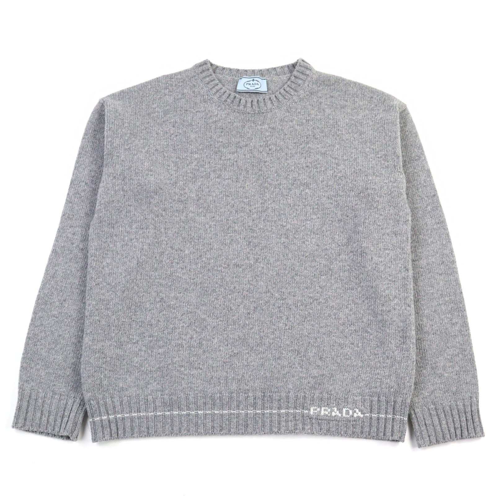 美品 プラダ ニット グレー メンズ 42 P24M2A