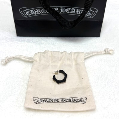 Chrome Hearts CH Cross Silicon Hoop Earrings "Black"