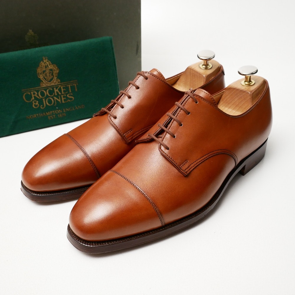 ■美品■CROCKETT&JONES × Paul Smith クロケットアンドジョーンズ × ポール・スミス ドレスシューズ 別注 9631 ストレートチップ ブランド古着【中古】20260929/RB1046