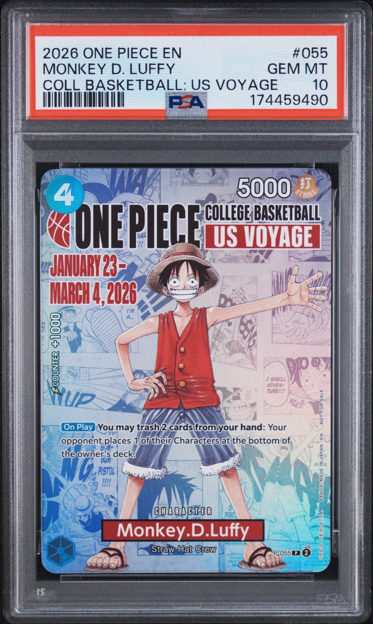 PSA10】モンキー・D・ルフィ：P (開封済) [P-055]【英語版