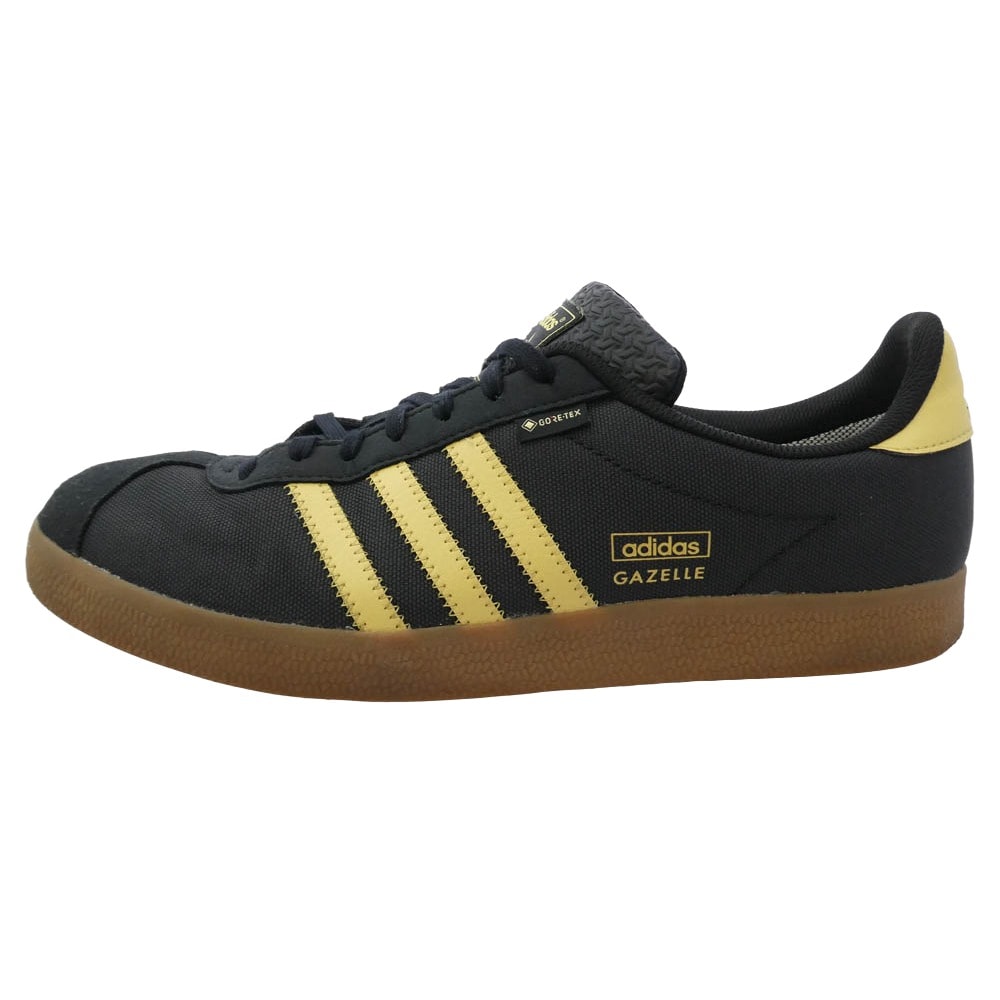 DESCENDANT ディセンダント スニーカー 23AW IE8480 × adidas Gazelle GORE-TEX Core Black アディダス ガゼル ゴアテックス コアブラック ブラック系 イエロー系 27.5cm【中古】