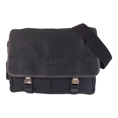 美品 PRADA プラダ テスート 三角ロゴプレート ブラック 黒 シルバー金具 ナイロン ショルダーバッグ メッセンジャーバッグ 603936 【中古】