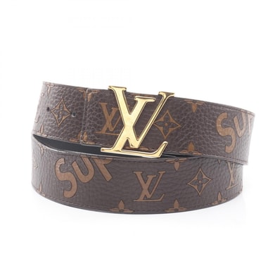 ルイ・ヴィトン LOUIS VUITTON LOUIS VUITTON × Supreme サンチュール LVイニシャル ベルト 衣料品 レザー メンズ ブラウン系 / ブラック系 MP016 【中古】