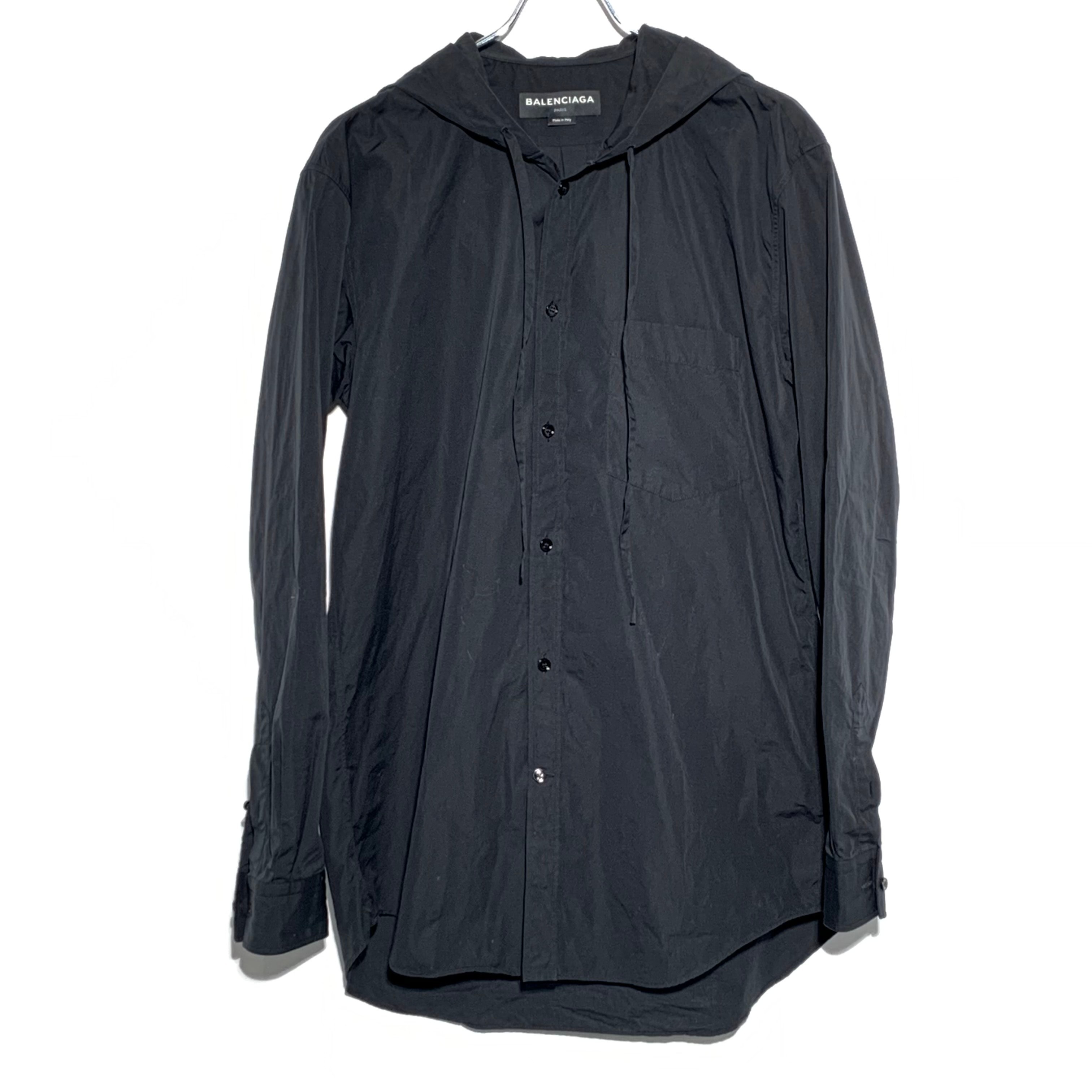 Balenciaga フード付長袖シャツ black