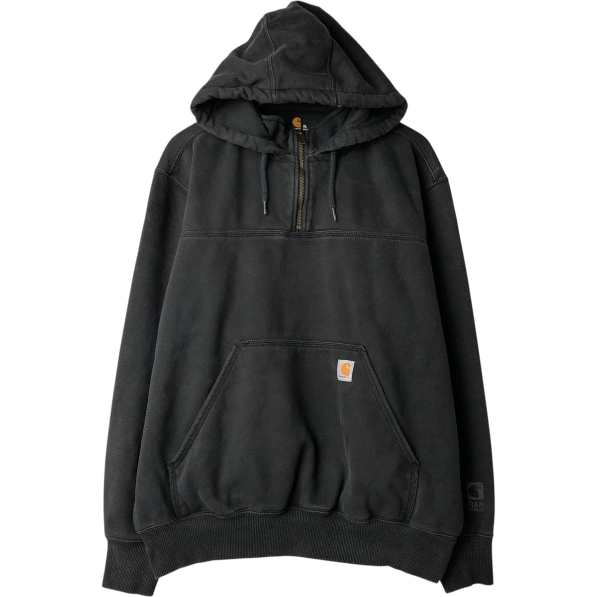 古着 カーハート Carhartt ORIGINAL FIT ハーフジップ スウェットプルオーバーパーカー メンズXL相当/eaa624583
