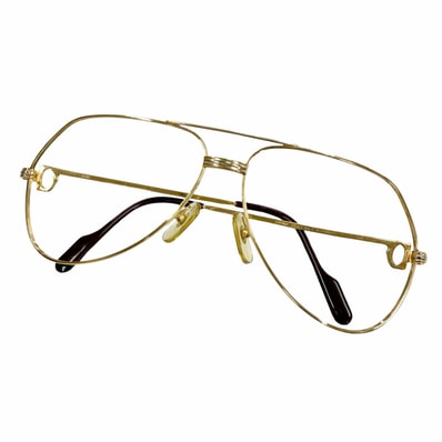 美品 カルティエ メガネ トリニティ ゴールド メンズ 62□14 140