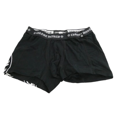 CHROME HEARTS クロムハーツ(原本無) ホースシュー CHプラス プリント ボクサーパンツ ブラック系 L【新古品】【未使用】【中古】