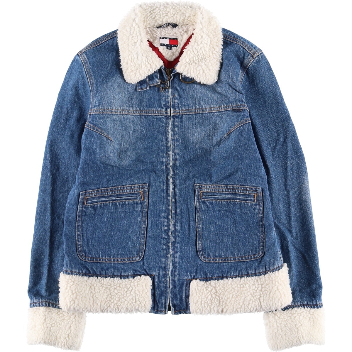 古着 90年代~ トミーヒルフィガー TOMMY HILFIGER JEANS 中綿入り デニムジャケット レディースXL相当/eaa586159