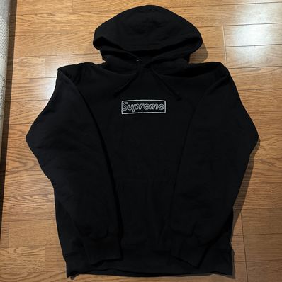 Supreme KAWS Chalk Logo Hooded Sweatshirt "Black"(2021)