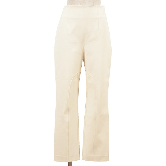 【新品同様】HERMES エルメス パンツ ストレッチ サイズ 36 レディース 2024AW 4H0478 レーヨン ジャージ テーパード ボトムス アイボリー イタリア製