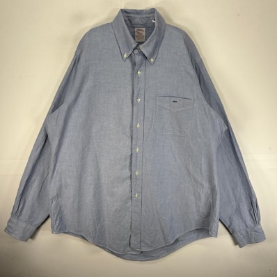 古着 80's~90's/80年代~90年代 ヴィンテージ ブルックスブラザーズ Brooks Brothers 長袖シャツ ボタンダウン Makers L ブルー系 無地 メンズ