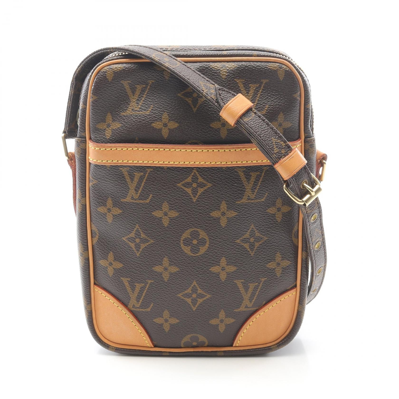 ルイ・ヴィトン LOUIS VUITTON ダヌーブ ショルダーバッグ バッグ PVCコーティングキャンバス レザー モノグラム レディース ブラウン系 M45266 【中古】