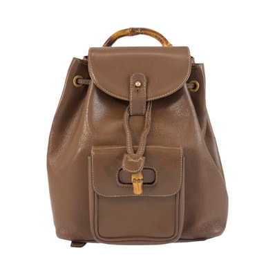 GUCCI グッチ バンブー ブラウン ゴールド金具 レザー リュックサック バックパック 603944 【中古】