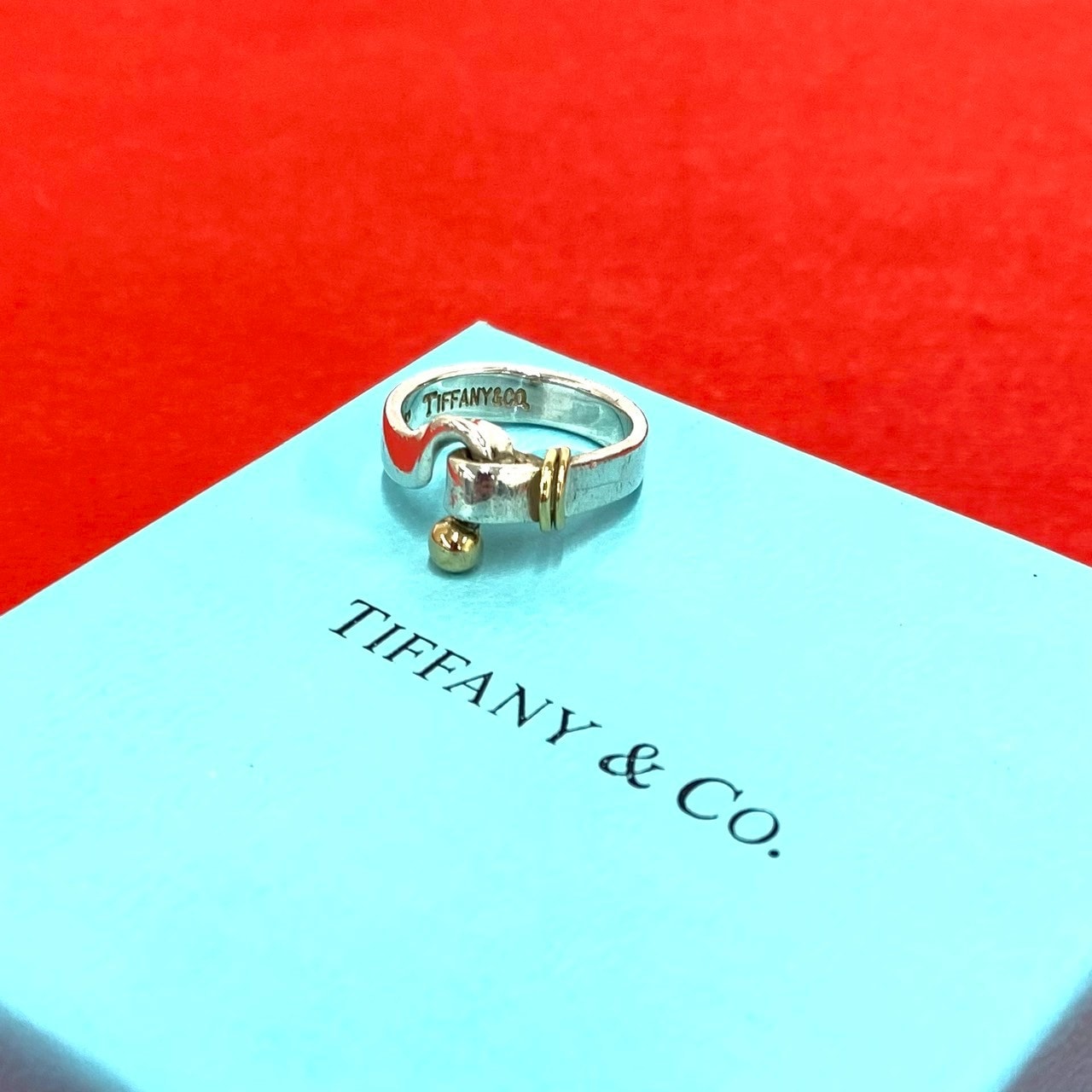 TIFFANY&Co. ティファニー ラブノット リング フック&アイ シルバー925 K18イエローゴールド リング・指輪 11号 シルバー
516-6