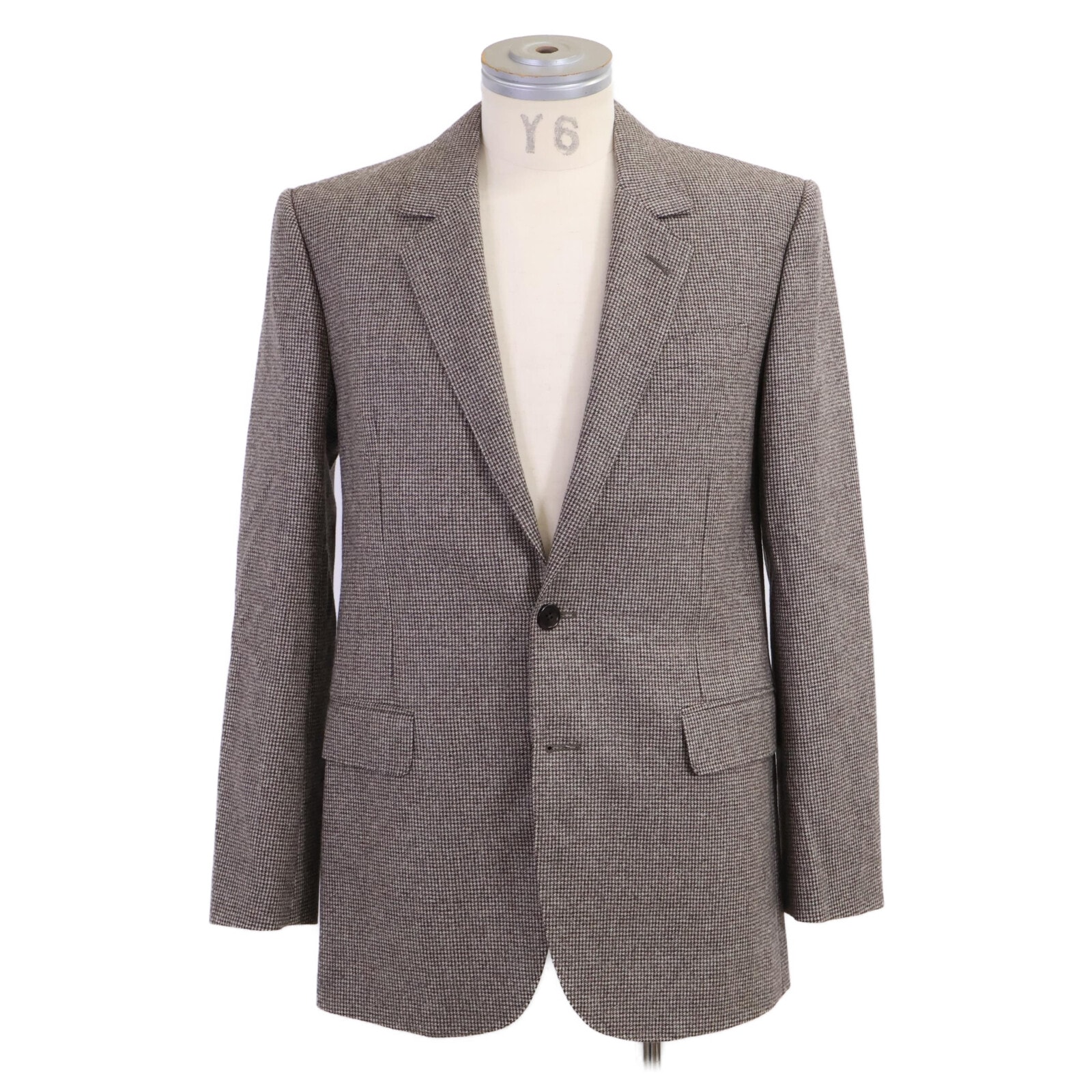 セリーヌ 【新品同様/国内正規/23年製】2V53G497R マイクロハウンドトゥース エルボーパッチ テーラードジャケット 34