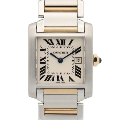 カルティエ CARTIER タンクフランセーズ MM ボーイズ 腕時計 時計 K18(イエローゴールド) ステンレススチール ボーイズ シルバー系 W51012Q4 【中古】