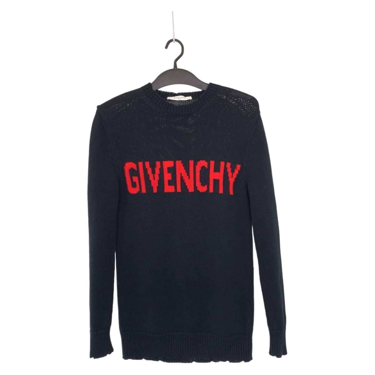 美品 Givenchy ジバンシー ロゴ サイズS ブラック 黒 ニット ニット セーター 506388 【中古】
