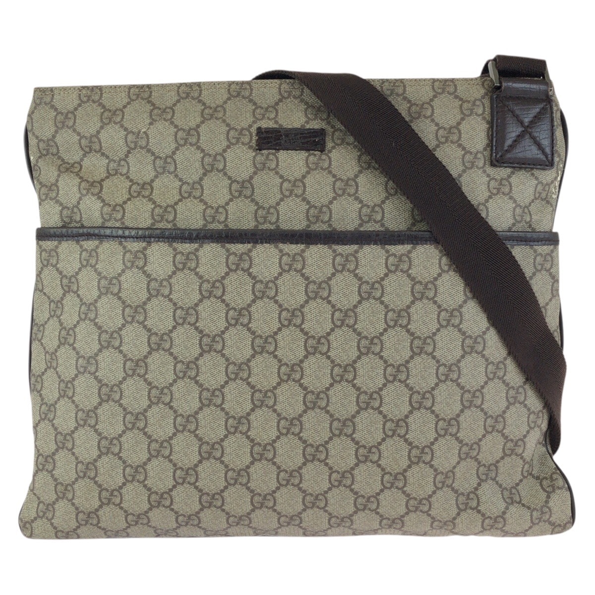 GUCCI グッチ ベージュ ダークブラウン GGスプリームキャンバス ショルダーバッグ メッセンジャーバッグ 602893 【中古】