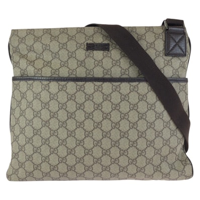 GUCCI グッチ ベージュ ダークブラウン GGスプリームキャンバス ショルダーバッグ メッセンジャーバッグ 602893 【中古】