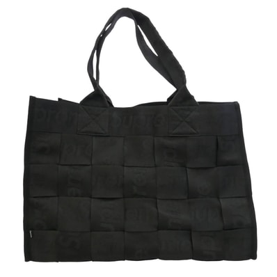 Supreme シュプリーム 23SS Woven Large Tote ウーブン ラージ トート バッグ ブラック系【極上美品】【中古】