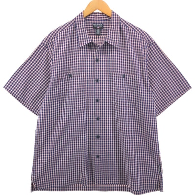 古着 00年代 ラルフローレン Ralph Lauren POLO JEANS COMPANY チェック柄 半袖 オープンカラー コットンシャツ ボックスシャツ メンズL相当/eaa550538