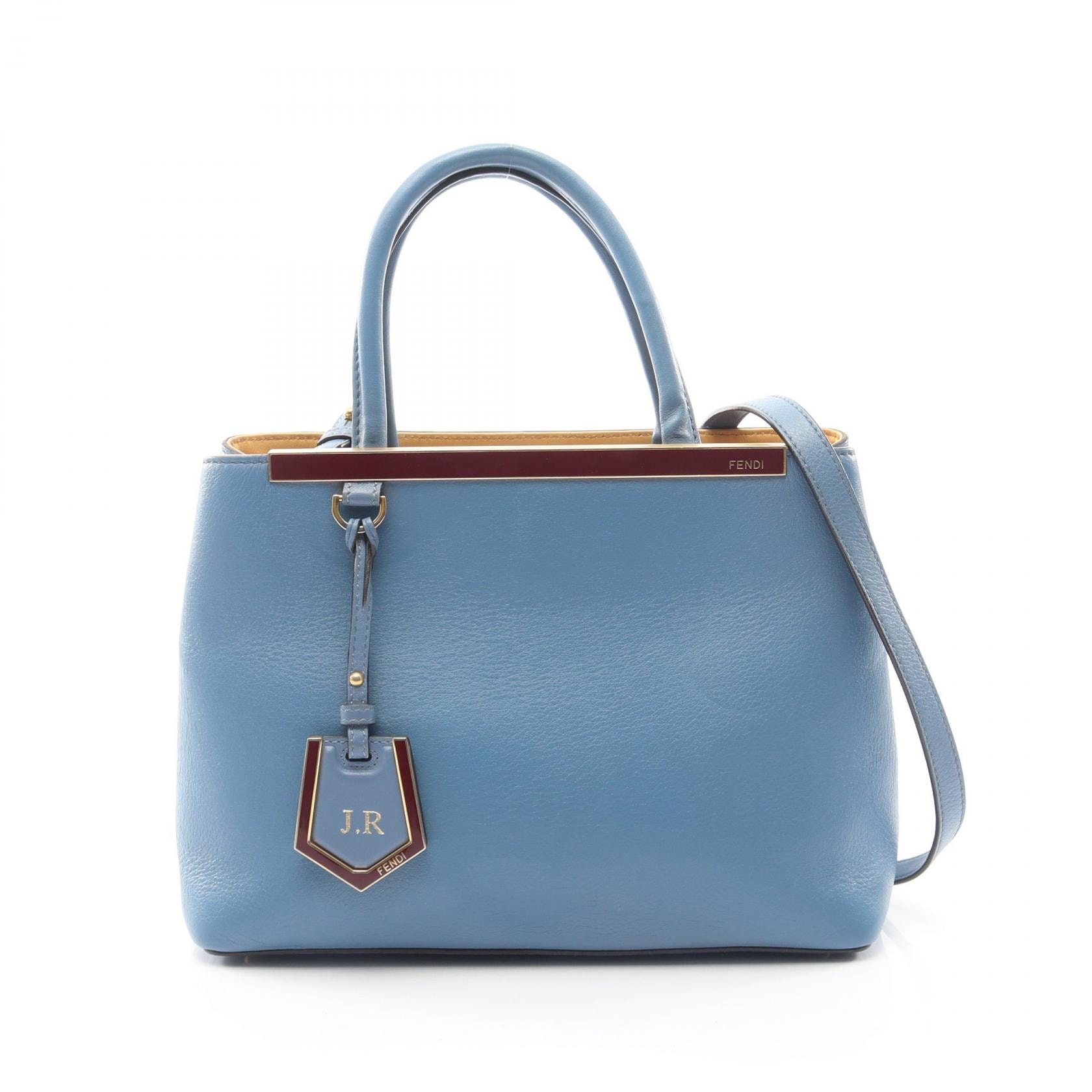 フェンディ FENDI PETITE 2JOURS プチ トゥージュール 2WAY ハンドバッグ バッグ レザー レディース ブルー系 / ボルドー系 8BH253 【中古】