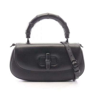 グッチ GUCCI バンブー ディーヴァ 2WAY ハンドバッグ バッグ レザー レディース ブラック系 832953 【中古】