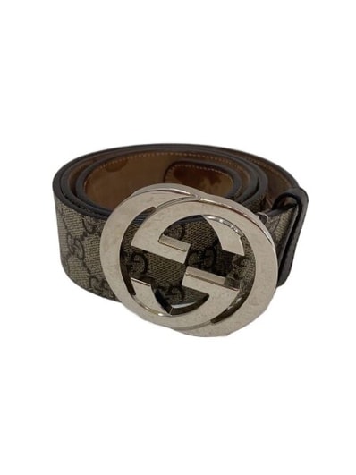 GUCCI GG Supreme Belt With G Buckle "Beige/Ebony"