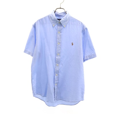 RALPH LAUREN ラルフローレン 半袖 ボタンダウンシャツ M ブルー系