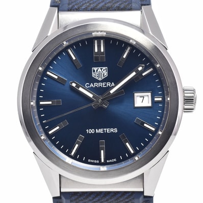 タグホイヤー TAG HEUER WBG1310.FT6115 カレラ デイト ブルー クォーツ レディース 美品 腕時計 P#148981