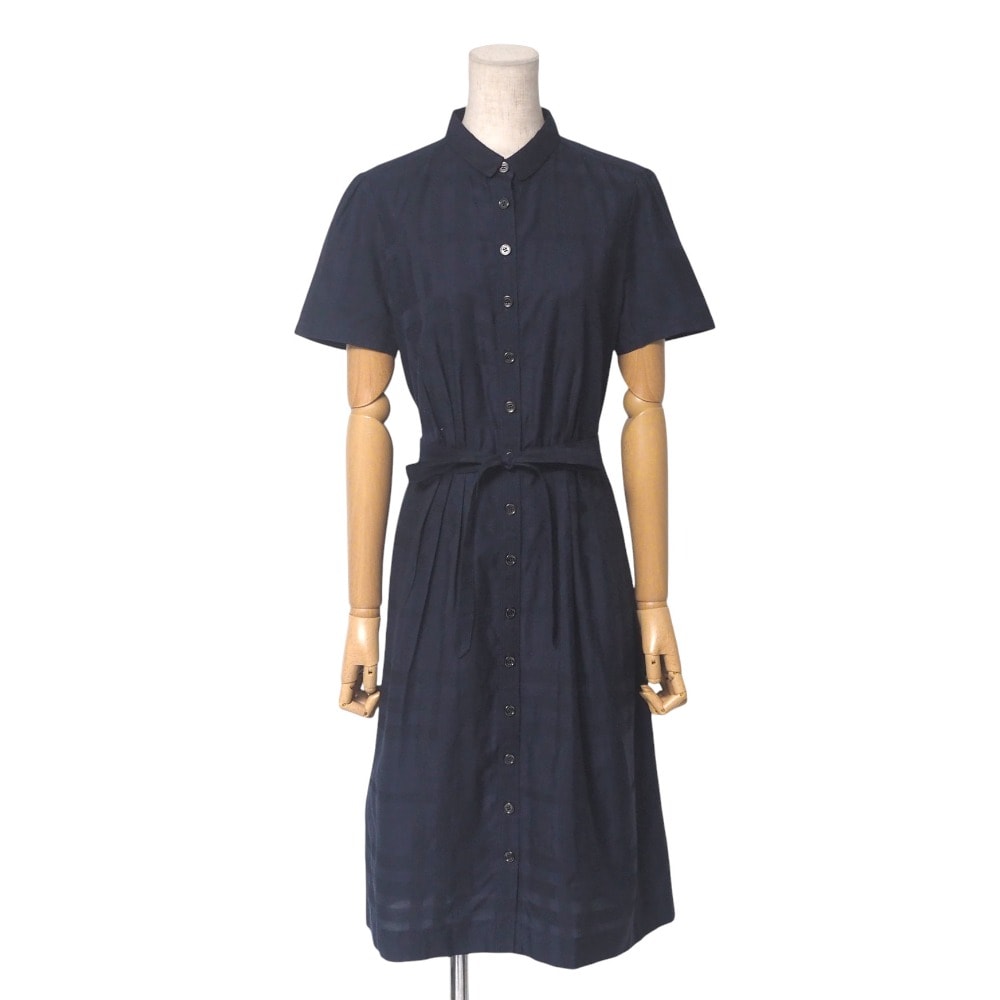 ■美品■BURBERRY バーバリー ワンピース サイズ40 半袖 シャツ ワンピ―ス チェック ブランド古着【中古】20250520/RA4753