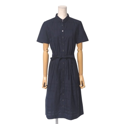 ■美品■BURBERRY バーバリー ワンピース サイズ40 半袖 シャツ ワンピ―ス チェック ブランド古着【中古】20250520/RA4753