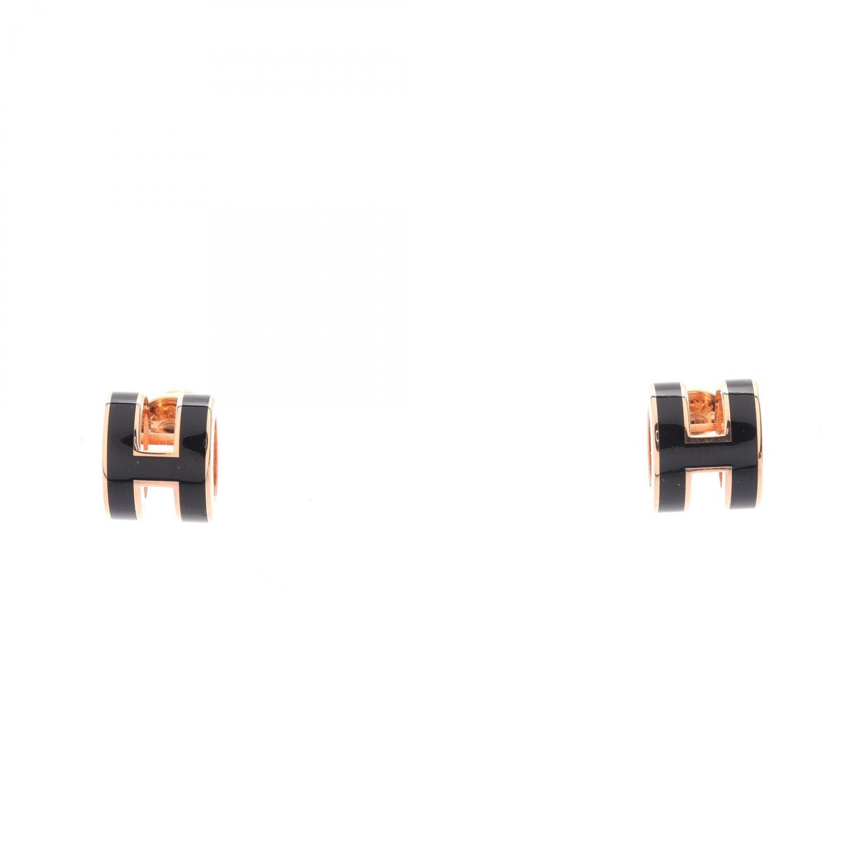 エルメス HERMES MINI POP H ミニポップアッシュ ピアス ジュエリー GP(ゴールドメッキ) レディース ブラック系 / ゴールド系 【中古】