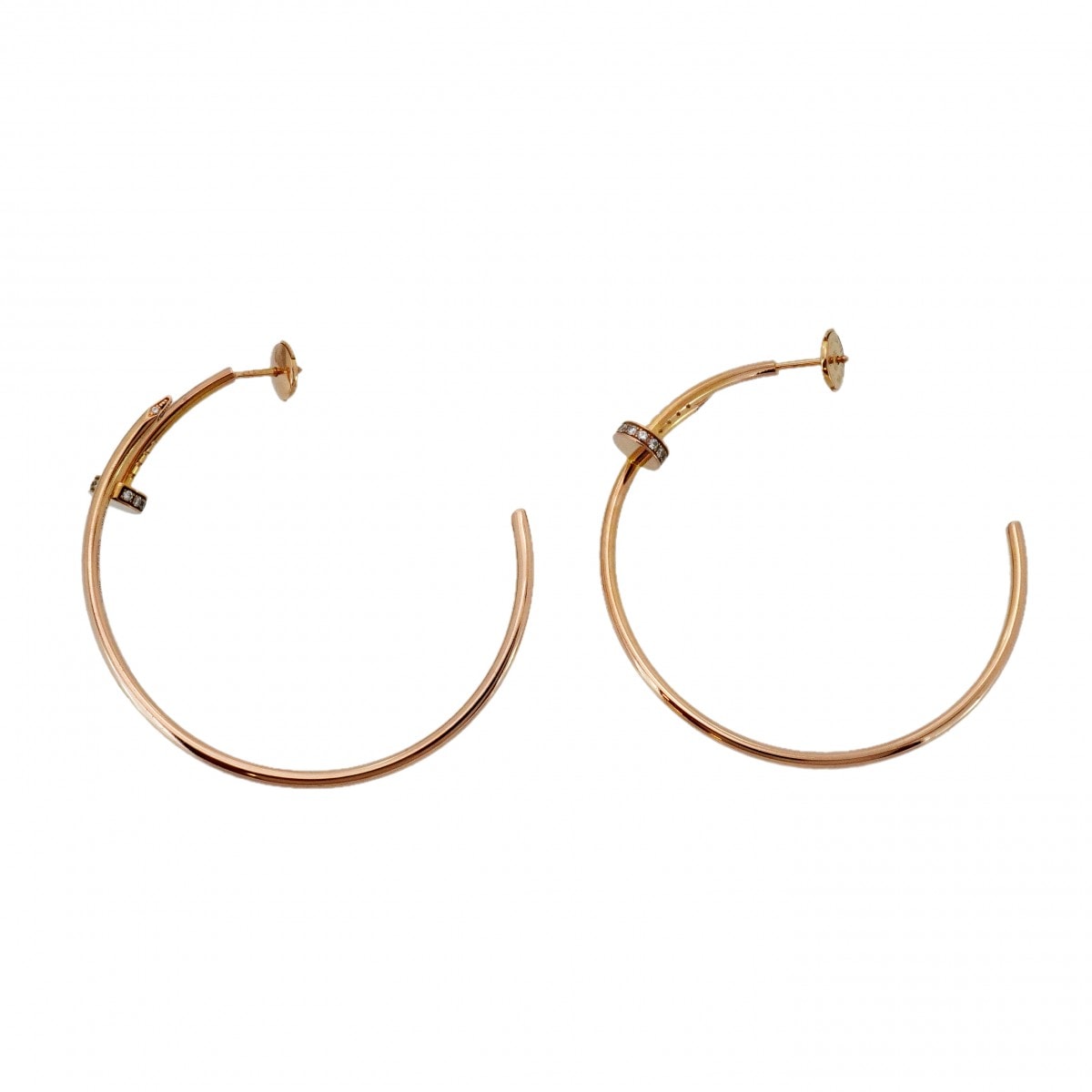 ★最終価格★SALE【6jcb0243】カルティエ ピアス ジュストアンクル フープ K18PG ピンクゴールド ダイヤモンド【中古】レディース