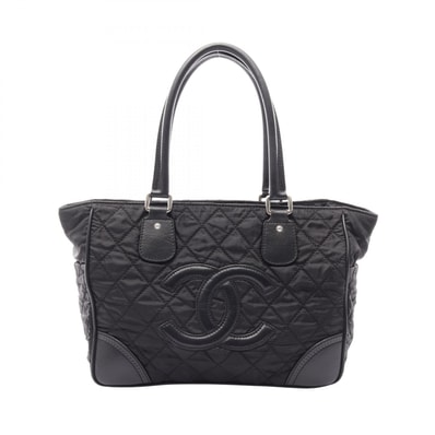シャネル CHANEL パリニューヨークライン トートバッグ バッグ ナイロン レザー レディース ブラック系 A33100 【中古】