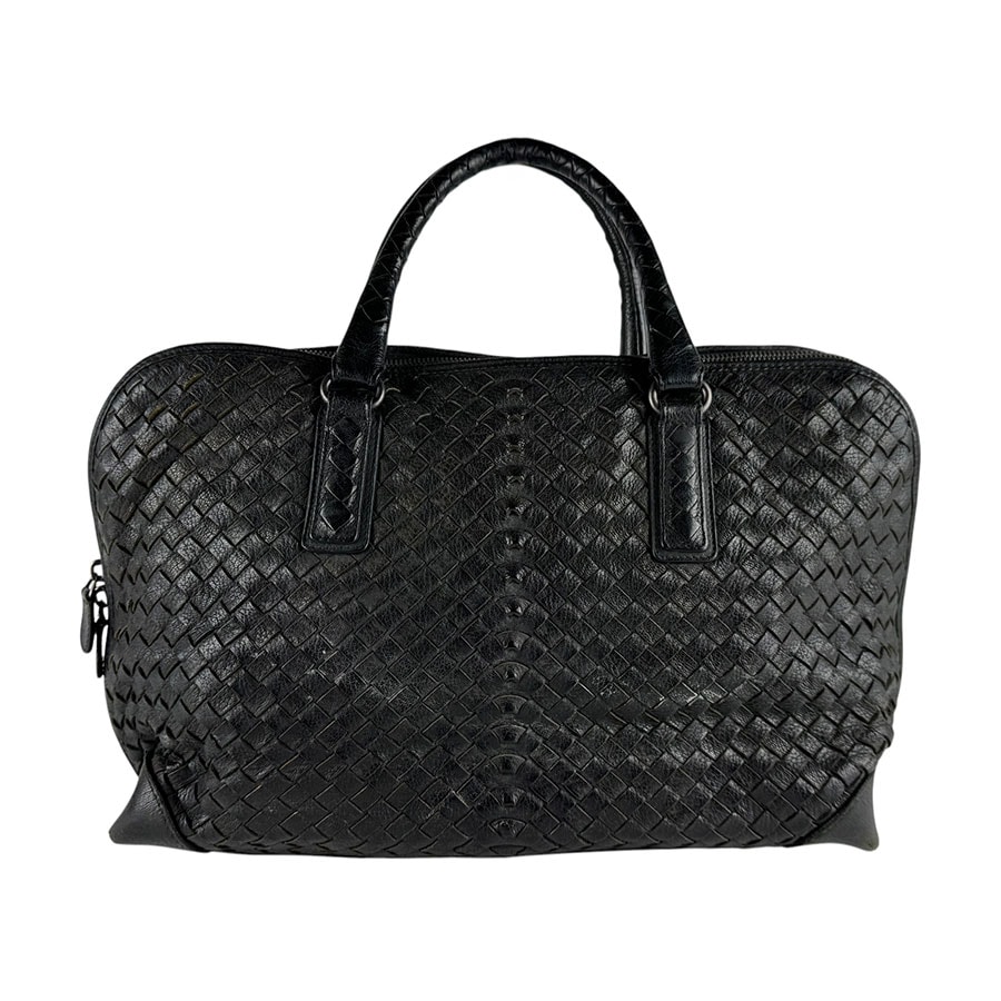 ボッテガヴェネタ BOTTEGAVENETA ショルダーバッグ ハンドバッグ イントレチャート レザー ブラック ユニセックス【中古】 z10341