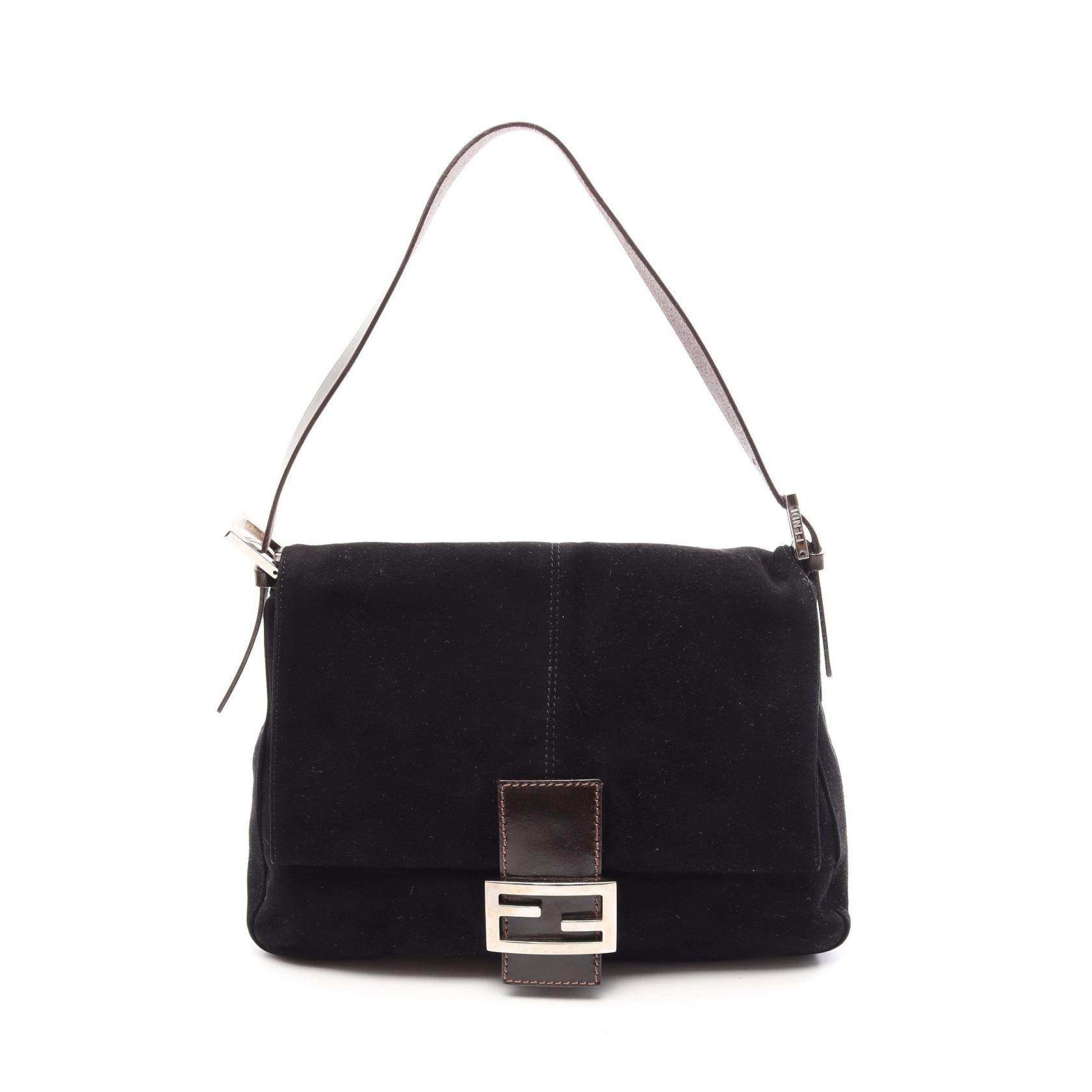 フェンディ FENDI マンマバケット ハンドバッグ バッグ レザー スウェード レディース ブラック系 【中古】